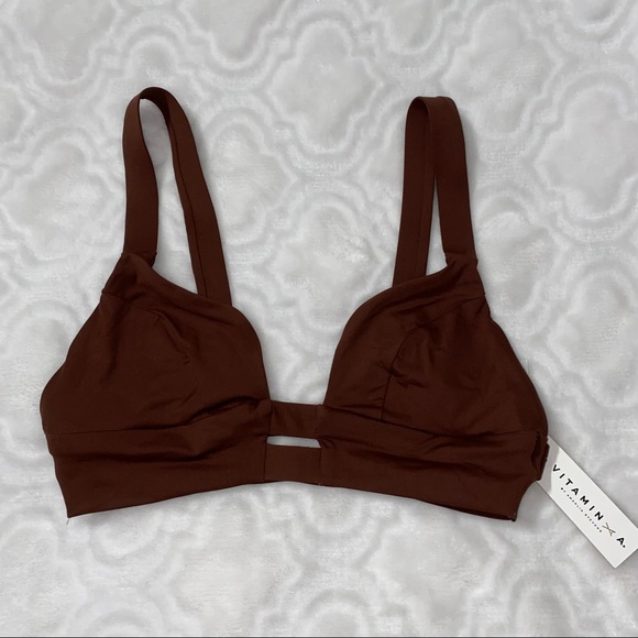 Vitamin A Neutra Bralette Swim Top -NWT $110 - Vintage Brown EcoLux - Size 4/XS - Picture 5 of 12